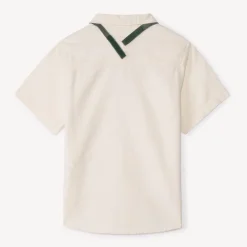 Chemise manches courtes uni avec nœud amovible pour garçon