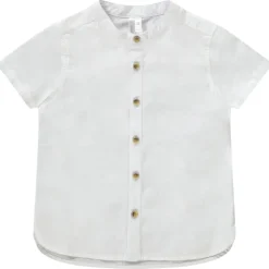 Chemise manches courtes uni col mao pour bébé garçon