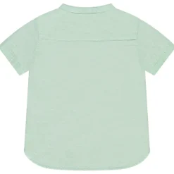 Chemise manches courtes uni à col mao pour bébé garçon