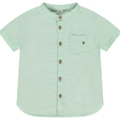 Chemise manches courtes uni à col mao pour bébé garçon
