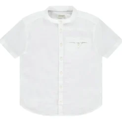 Chemise manches courtes uni à col mao