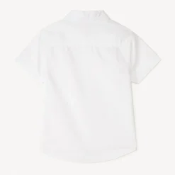 Chemise à manches courtes unie en popeline pour garçon