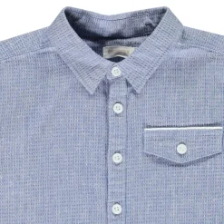 Chemise manches courtes uni en toile texturé pour garçon