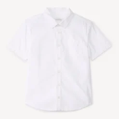 Chemise manches courtes uni à poche pour garçon
