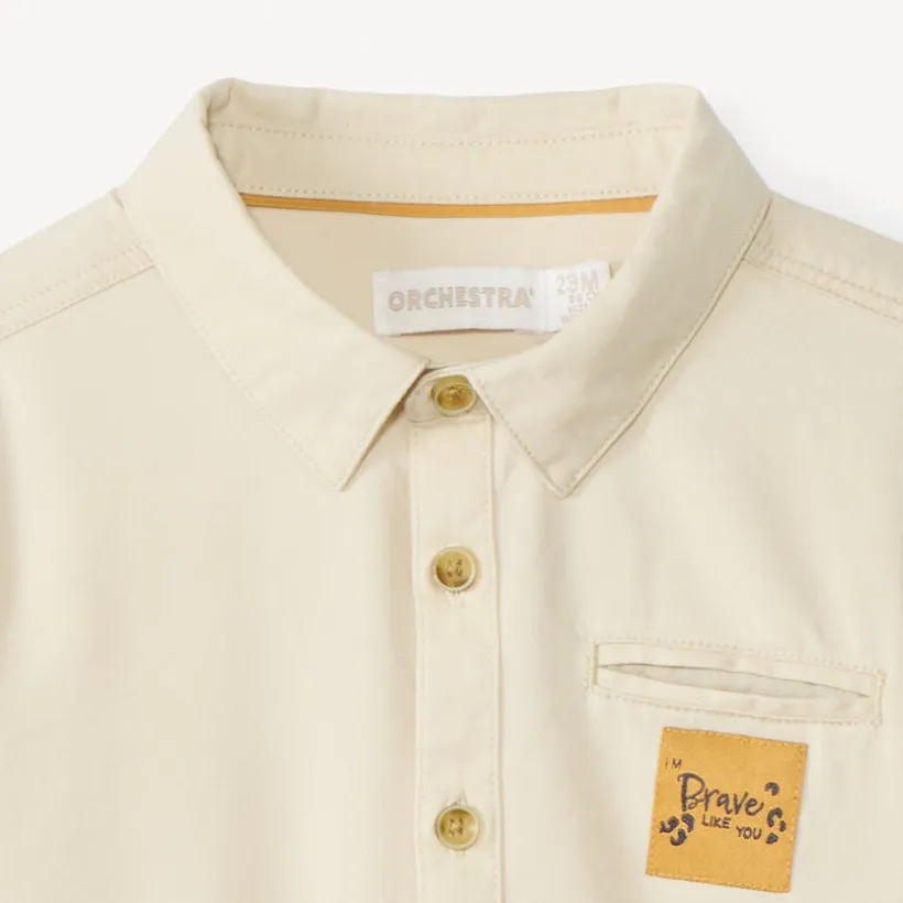 Chemise manches longues avec étiquette pour bébé garçon