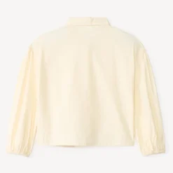 Chemise manches longues bouffantes unie pour fille