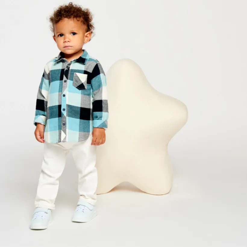 Chemise manches longues à carreaux pour bébé garçon