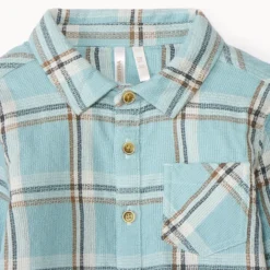 Chemise manches longues à carreaux en flanelle pour bébé garçon