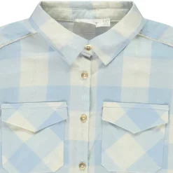Chemise manches longues à carreaux à nouer pour fille