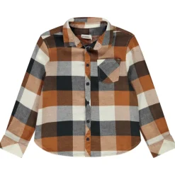 Chemise manches longues à carreaux avec poche pour garçon