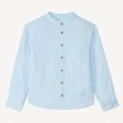Chemise manches longues à col mao pour garçon