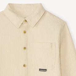 Chemise manches longues en nid d'abeille pour garçon