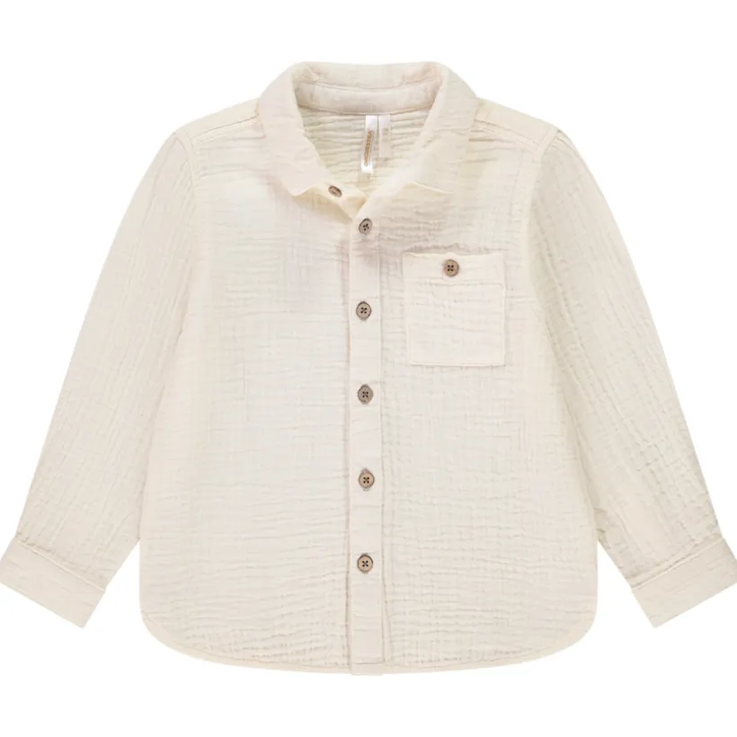 Chemise manches longues en tetra uni pour bébé garçon