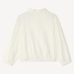 Chemise manches longues en toile unie pour fille