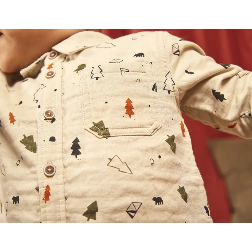 Chemise manches longues imprimé forêt pour bébé garçon