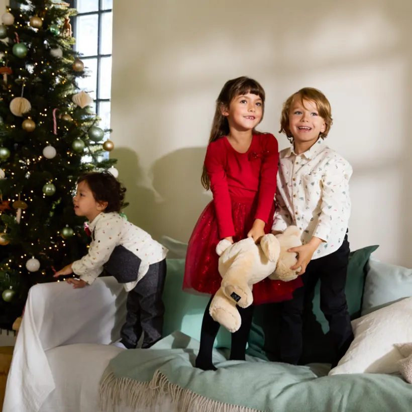 Chemise manches longues imprimé Noël pour garçon