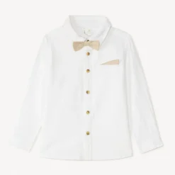 Chemise manches longues + nœud papillon pour bébé garçon