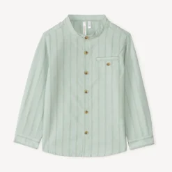 Chemise manches longues rayée col mao pour bébé garçon