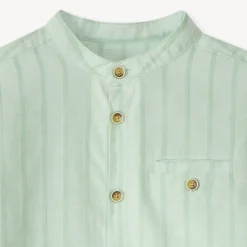 Chemise manches longues rayée col mao pour garçon