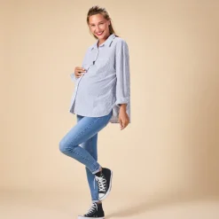 Chemise manches longues rayée pour femme