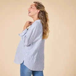 Chemise manches longues rayée pour femme