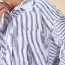 Chemise manches longues rayée pour femme