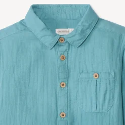 Chemise manches longues uni avec poche pour garçon