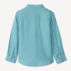 Chemise manches longues uni avec poche pour garçon