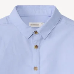 Chemise manches longues uni bleu ciel pour garçon