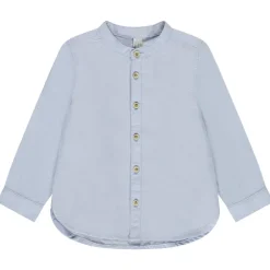 Chemise manches longues uni à col mao pour bébé garçon