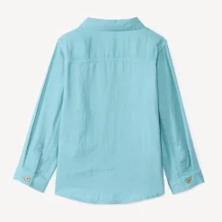 Chemise manches longues uni en double gaze pour bébé garçon