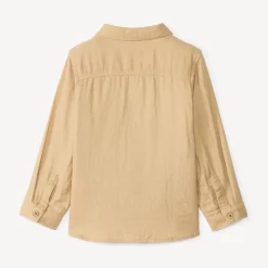 Chemise manches longues uni en double gaze pour bébé garçon