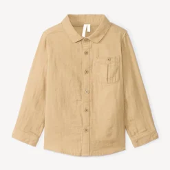 Chemise manches longues uni en double gaze pour bébé garçon