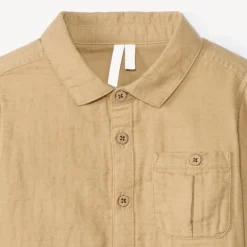Chemise manches longues uni en double gaze pour bébé garçon