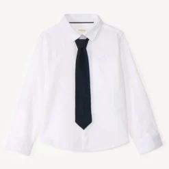 Chemise manches longues uni et cravate pour garçon
