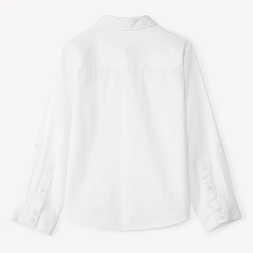 Chemise manches longues unie à cravate pour garçon