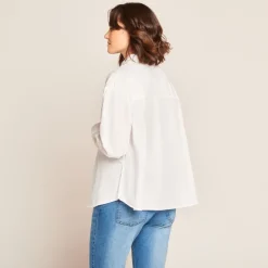 Chemise manches longues unie pour femme