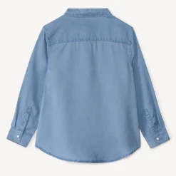 Chemise manches longues à volant pour fille