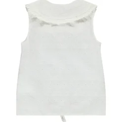 Chemisier en broderie anglaise col claudine pour fille