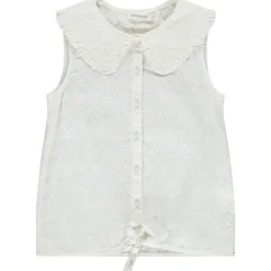 Chemisier en broderie anglaise col claudine pour fille