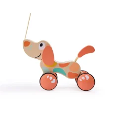 Chien à tirer Puppy bois et corail