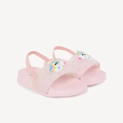 Claquette licorne en relief pour fille - avec lanière selon la pointure