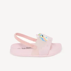Claquette licorne en relief pour fille - avec lanière selon la pointure