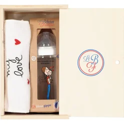 Coffret Bavoir My Love + Biberon 360 ml Maman et Bébé