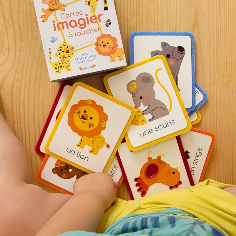 Coffret de 12 cartes-imagiers à toucher sur les animaux