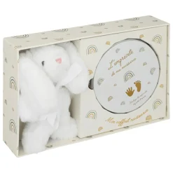Coffret de naissance peluche + empreinte