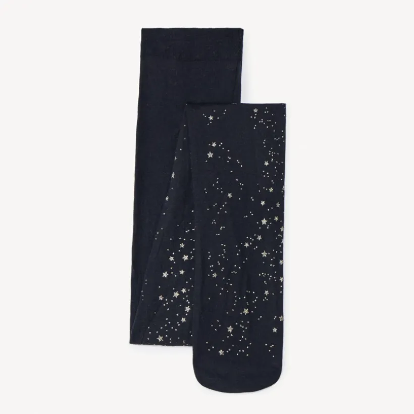 Collants fins imprimé étoiles pailletées pour fille