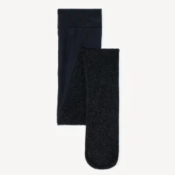 Collants fins unis noir pailletés 50 deniers pour bébé fille