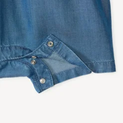 Combinaison courte + charlotte en tencel brodée de fleurs pour bébé fille