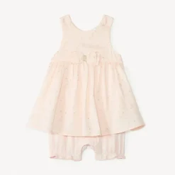 Combinaison courte effet 2-en-1 imprimé fantaisie pour bébé fille